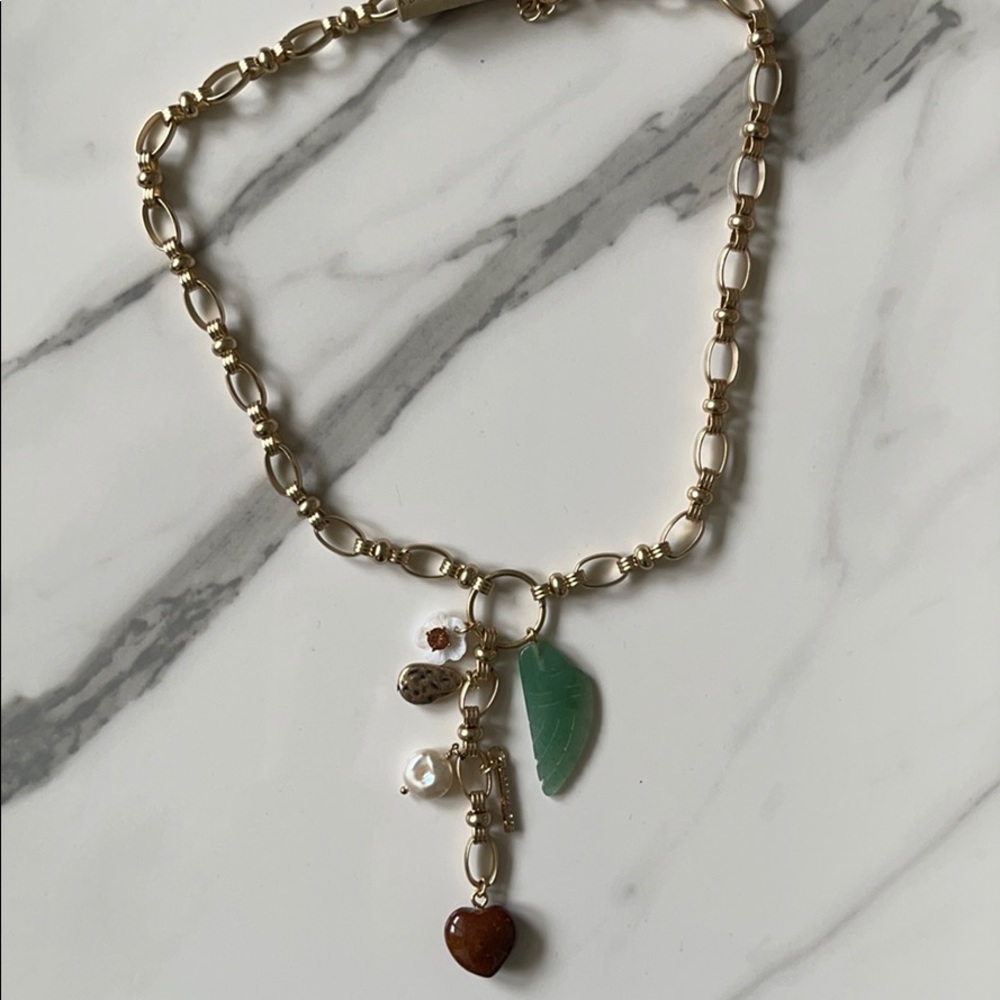 Anthropologie necklace - boho charm necklace